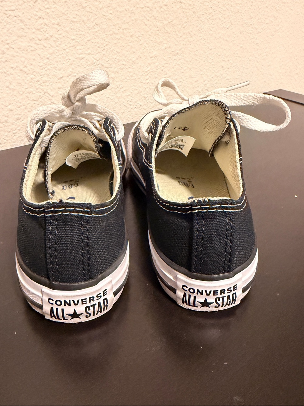 Converse Kids Low Top Sneakers in Black and White - Picture 4 of 6